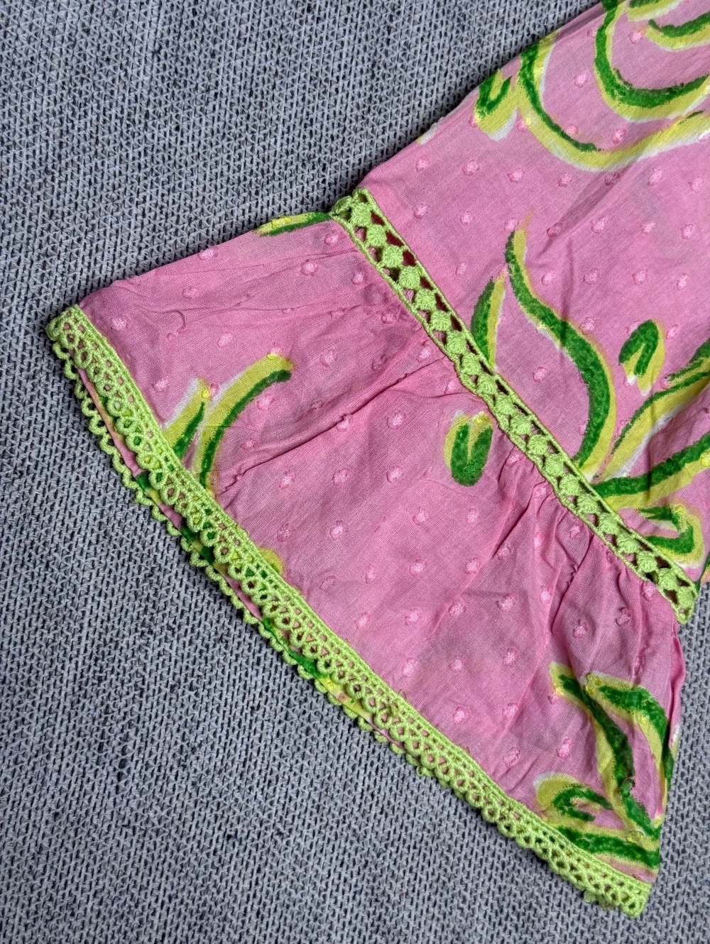 MODAPOSA XL Pink and Green Cotton Dress with Tassels - Picture 10 of 13